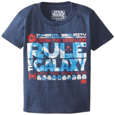STAR WARS Boy's 2-7 Rebel Rule The Galaxy, Navy Heather, Medium