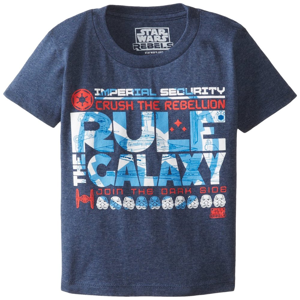 STAR WARS Boy's 2-7 Rebel Rule The Galaxy, Navy Heather, Medium