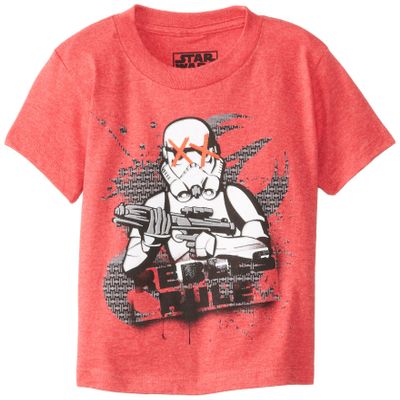 STAR WARS Boy's 2-7 Rebel Super Trooper, Red Heather, Large
