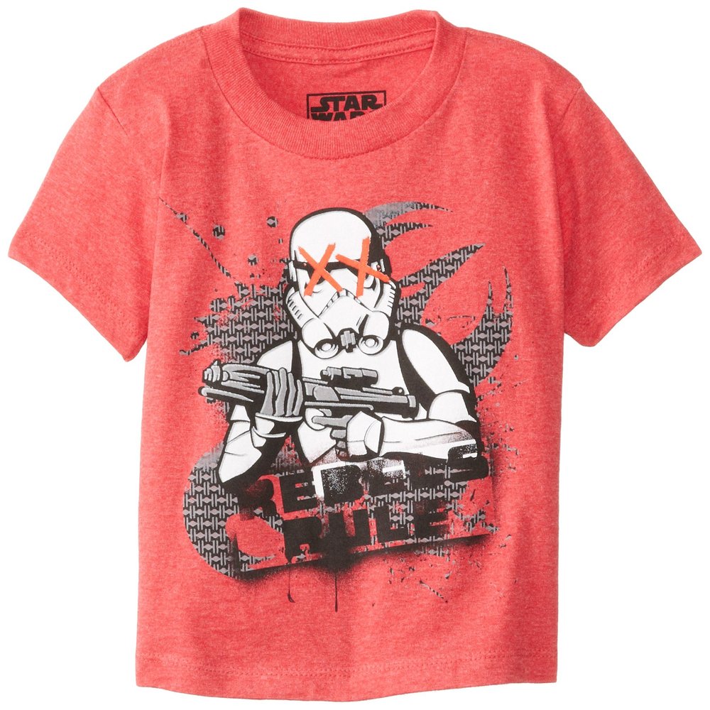STAR WARS Boy's 2-7 Rebel Super Trooper, Red Heather, Large