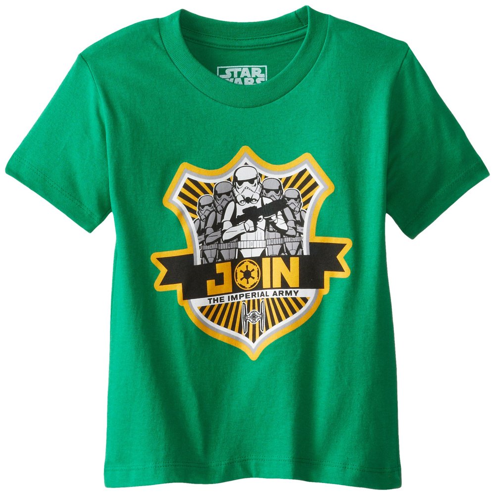STAR WARS Boy's 2-7 Rebel Join The Army, Kelly Green, Small