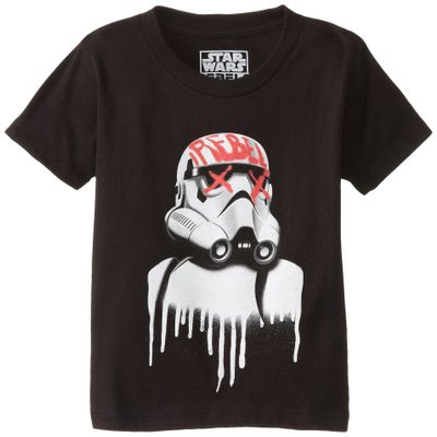 STAR WARS Boy's 2-7 Rebel Stormed, Black, X-Small