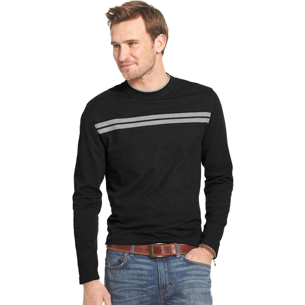 Arrow Men's Big-Tall Long Sleeve Crew Neck Doubler, Black, 2X-Large Tall