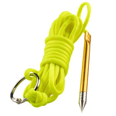 10 Foot 550lb Paracord Fishing Stringer Fish Holder with Metal Threading Needle and 1 Inch Split Ring