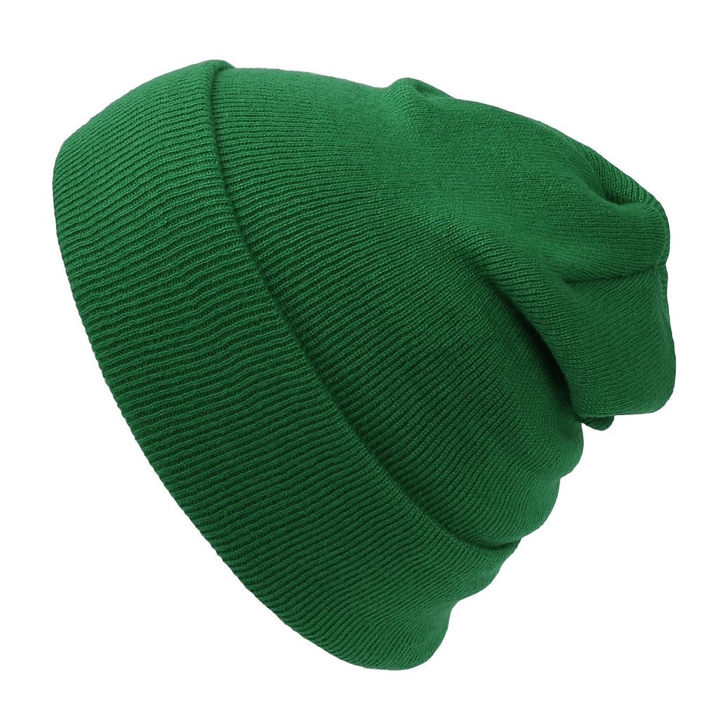 Cap911 Unisex Plain 12 inch Long Beanie - Many Colors Kelly Green