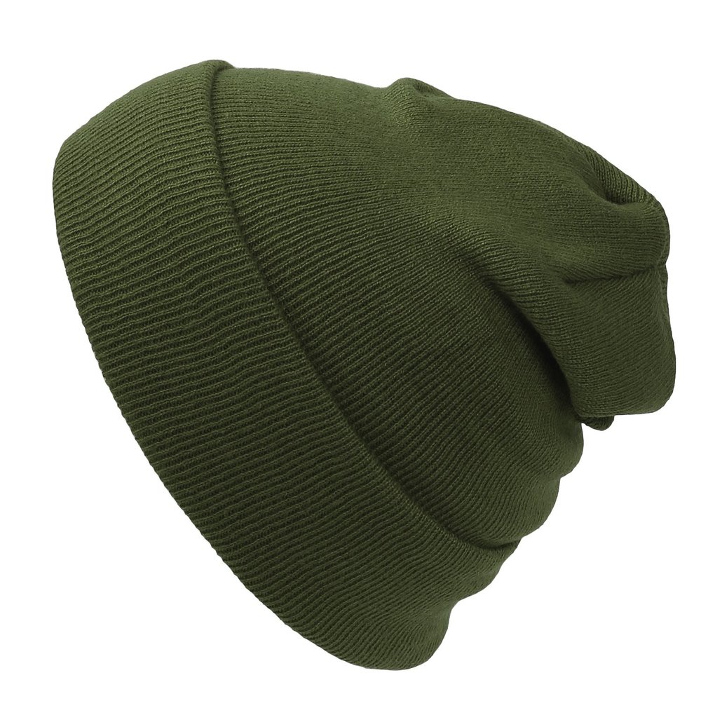 Cap911 Unisex Plain 12 inch Long Beanie - Many Colors Olive