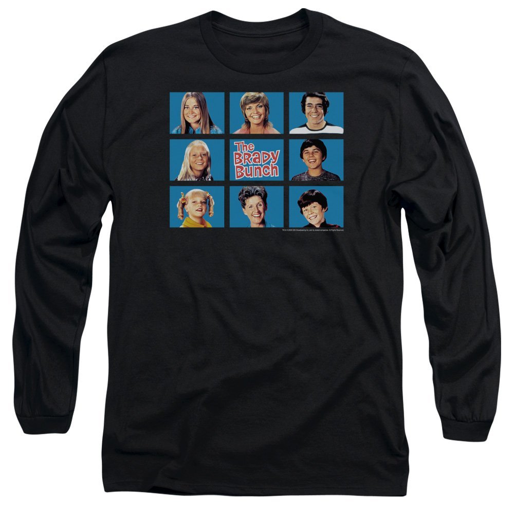 Brady Bunch TV Show Framed Adult Long Sleeve T-Shirt Tee Black