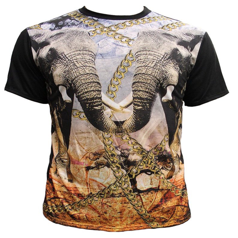 Made in USA Mens Elephant Brigade Sublimation T-Shirt - Large