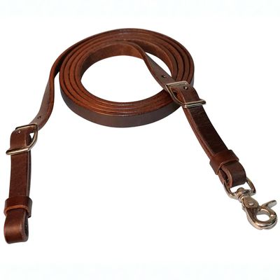 Circle Y Contest Rein | Durable Adjustable Western Flat Leather Equine Training Roper Rain with Heavy Stainless Steel Hardware | Ranch Riding, Horse Training & Equestrian Sport, Walnut, 5/8"