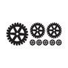 Set Of 8 Steampunk Gears - Vinyl Decal Sticker - 9" x 3.75" - Black view 1