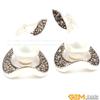10mm rhombic white pearl beads tibetan silver marcasite base dangle earringsjewelry? view 4