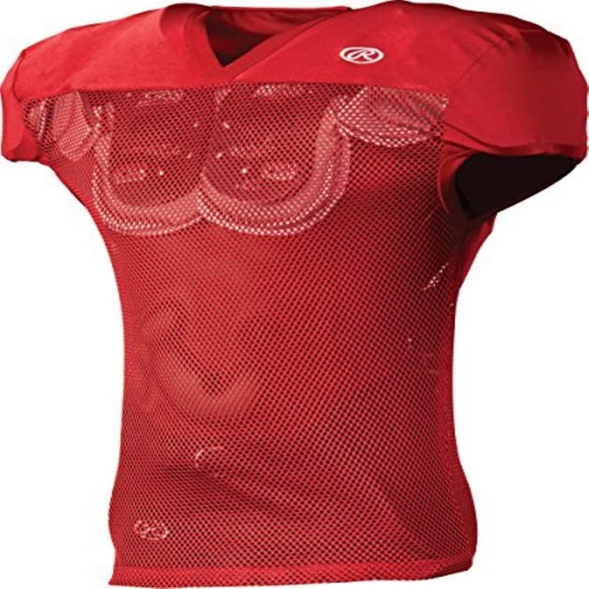 Boy's Rawlings Sporting Goods Boys Youth Premium Pro Cut Practice Football Jersey, Scarlet, X-Large