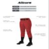 Alleson Athletic Girls Belt Loop Fastpitch Pant, Scarlet, X-Large view 3