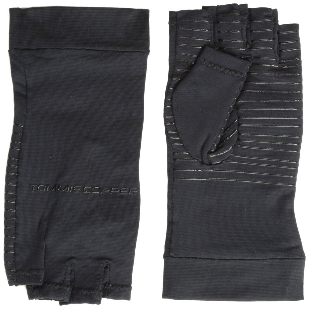 Tommie Copper Women's Recovery Fingerless Gloves, Black, Medium