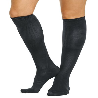 Tommie Copper Women's Recovery Rise Over the Calf Dress Socks, Charcoal, 13-15.5
