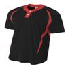 A4 Mens 2-Button Color Block Henley, Large, Black/Red view 1