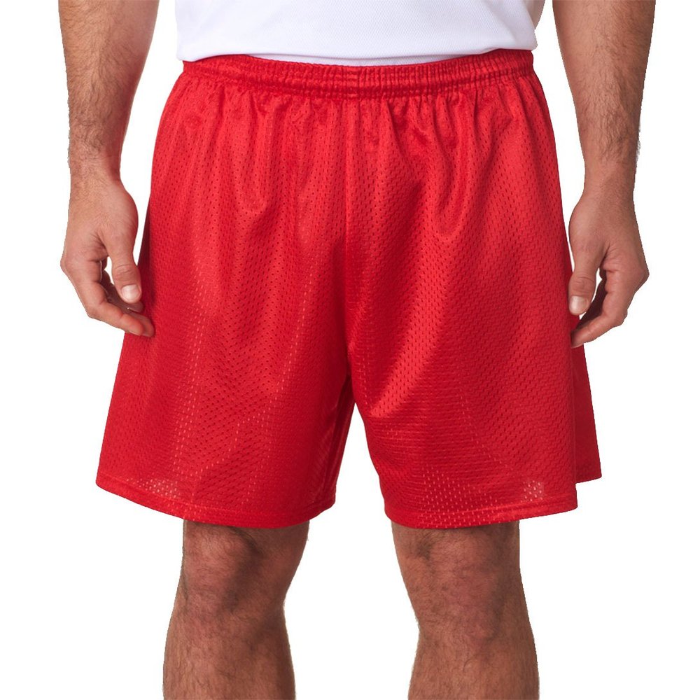 A4 Men's Seven Inch Inseam Mesh Short N5293 Scarlet 4XL