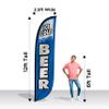 LookOurWay Feather Flag Banner - 12 Feet Tall Advertising Flags for Outdoor Business and Events Promotion - Swooper Flag Only - Beer & Liquor Flags - Ice Cold Beer (10M1200055) view 3