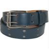 CTM Kids' 1 Inch Wide Leather Two Hole Jean Belt, Medium, Navy view 3