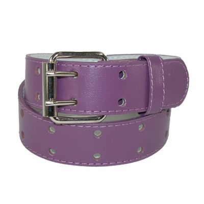 CTM Kids' 1 Inch Wide Leather Two Hole Jean Belt, Xlarge, Dark Purple