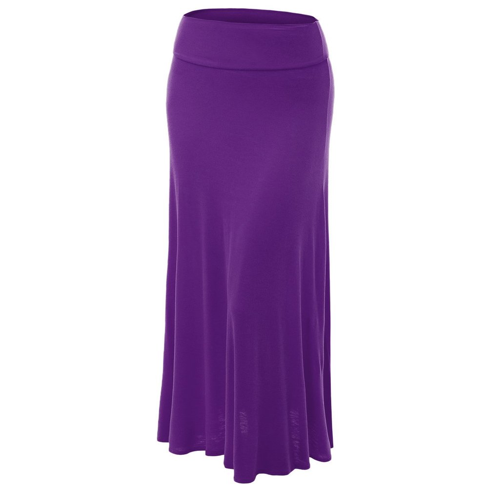 MBJ WB670 Womens Fold-Over Maxi Skirt L Barney