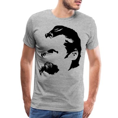 Friedrich Nietzsche Portrait Men's Premium T-Shirt Heather Gray