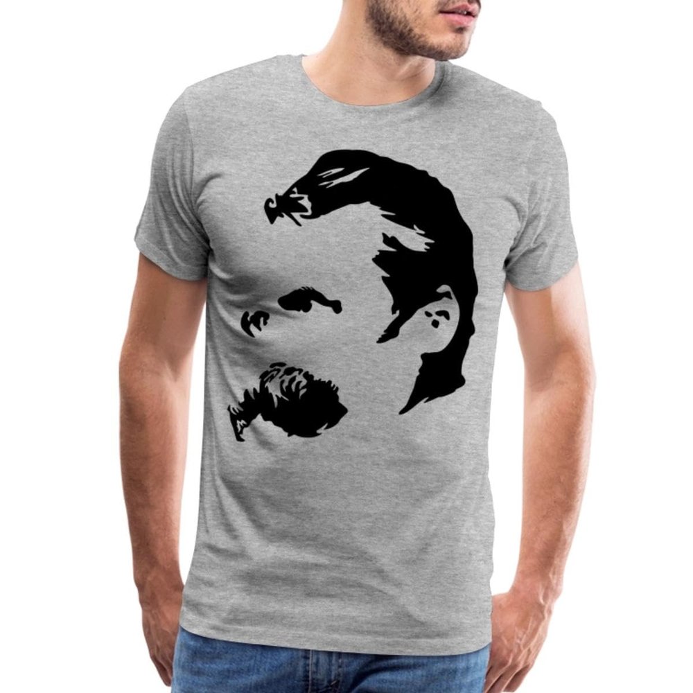 Friedrich Nietzsche Portrait Men's Premium T-Shirt Heather Gray