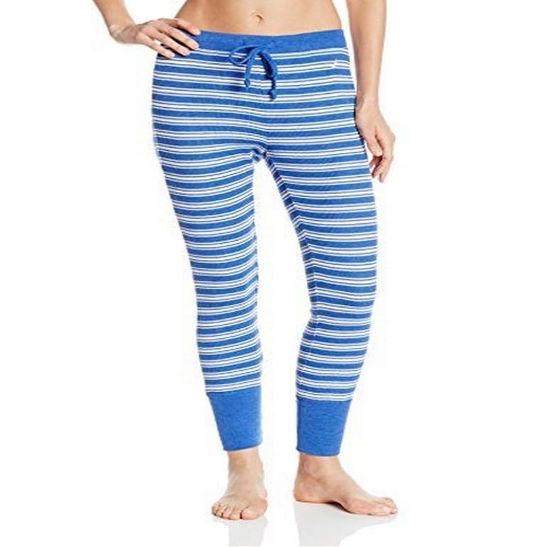 Nautica Sleepwear Women's Stripe Thermal Legging, Starry Blue, Small