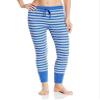 Nautica Sleepwear Women's Stripe Thermal Legging, Starry Blue, Small view 1