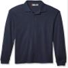 Clique Men's Long-Sleeve Evans Pique Polo, Navy Blue, XXX-Large view 1