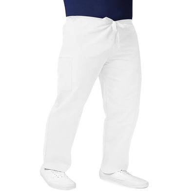 Adar Universal Unisex Scrubs - Drawstring Tapered Leg Scrub Pants - 504T - White - S