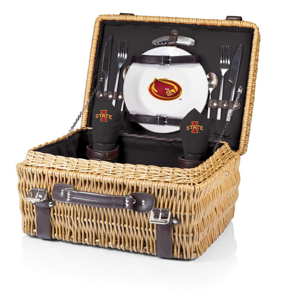 NCAA Iowa State Cyclones Champion Picnic Basket with Deluxe Service for Two