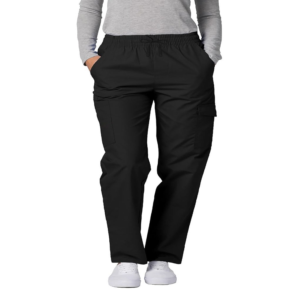 Adar Uniforms Universal Scrubs for Women - Tapered Cargo Scrub Pants 506P Black L