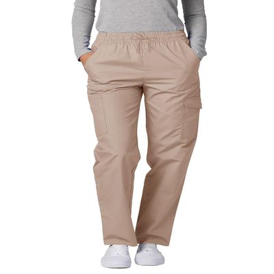 Adar Universal Scrubs for Women - Tapered Cargo Scrub Pants - 506P - Khaki - L