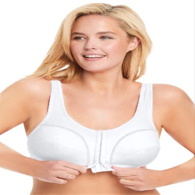 Comfort Choice Women's Plus Size Cotton Front-Close Wireless Bra - 38 DDD, White