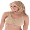 Comfort Choice Women's Plus Size Cotton Front-Close Wireless Bra - 38 DDD, Nude view 1