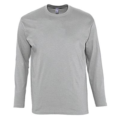 SOL'S Mens Monarch Long Sleeve T-Shirt (S) (Gray Marl)