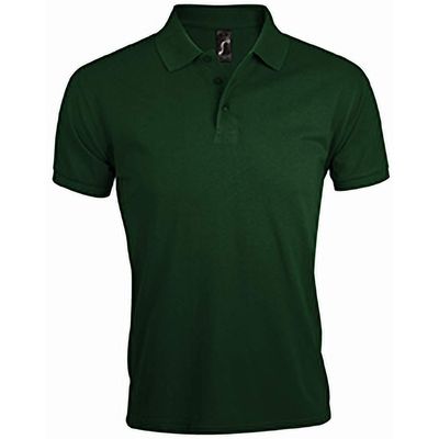 SOL'S Mens Prime Pique Plain Short Sleeve Polo Shirt (4XL (50-52 Chest)) (Bottle Green)