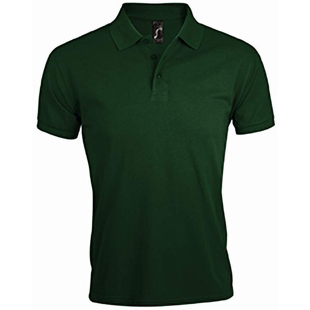 SOL'S Mens Prime Pique Plain Short Sleeve Polo Shirt (4XL (50-52 Chest)) (Bottle Green)