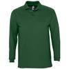 SOL'S Mens Winter II Long Sleeve Pique Cotton Polo Shirt (L (41-42 Chest)) (Golf Green) view 1