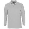 SOL'S Mens Winter II Long Sleeve Pique Cotton Polo Shirt (L (41-42 Chest)) (Grey Marl) view 1