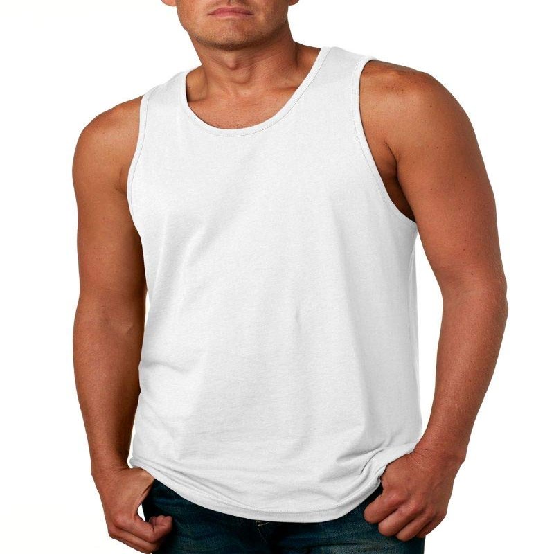 Next Level Mens Jersey Tank Top 3633-White-Small (3 Pack)