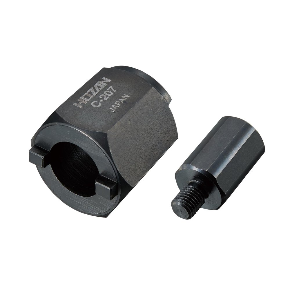 Hozan C-207 Bottom Bracket Tool, BB Tool, 2 Jaws / 6 Jaws/Recessed 0.6 inches (16.3 mm)