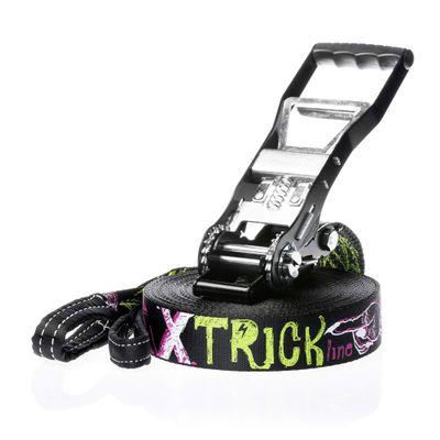 Spider Slacklines - Slackline Trick Line Kit for Jumping, Walking, and Freestyle - Contains a Ratchet, a 82 ft Line, Two Shaft Protectors, and a Sling Bag - Complete Set 82 ft Length