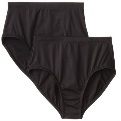 Clementine Little Girls' Athletic Brief 2Pack, Black, 4-6