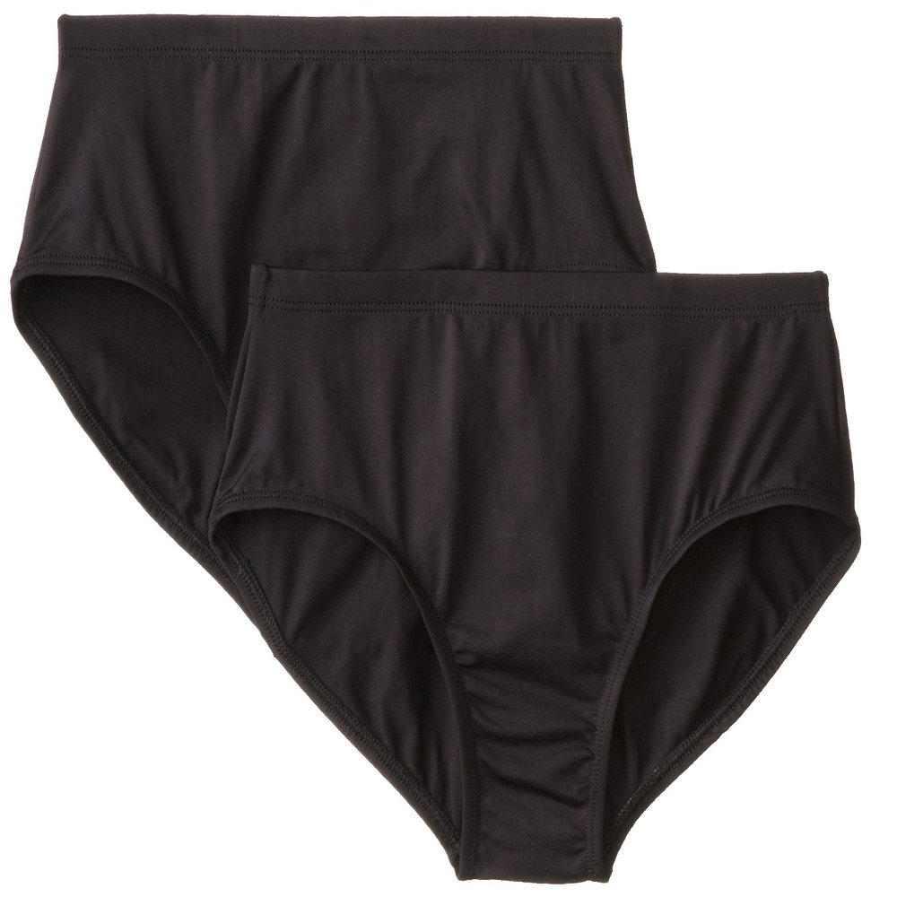 Clementine Little Girls' Athletic Brief 2Pack, Black, 4-6