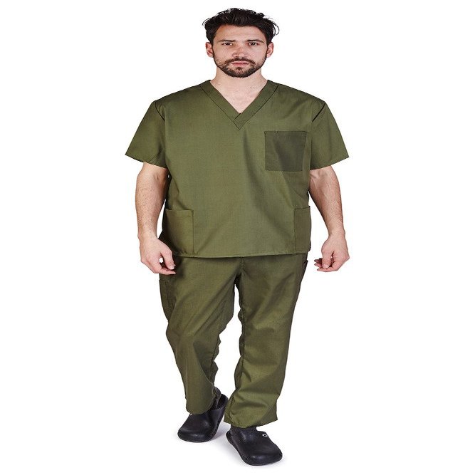 Natural Uniforms Comfortable Fit Men's Workwear Uniform 8 Pocket Top and Pant Set XXXL Olive