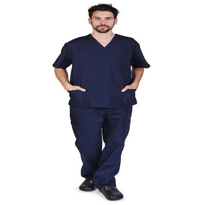 Natural Uniforms Comfortable Fit Men's Workwear Uniform 8 Pocket Top and Pant Set XXL Dark Navy Blue