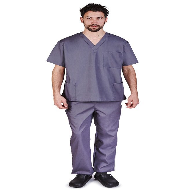 Natural Uniforms Comfortable Fit Men's Workwear Uniform 8 Pocket Top and Pant Set XXL Charcoal