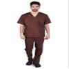 Natural Uniforms Comfortable Fit Men's Workwear Uniform 8 Pocket Top and Pant Set XL Chocolate view 1